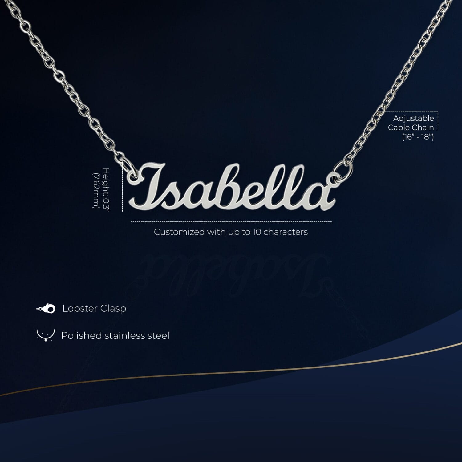 Alternative view of 13th Birthday Custom Name Necklace Elegant Gift