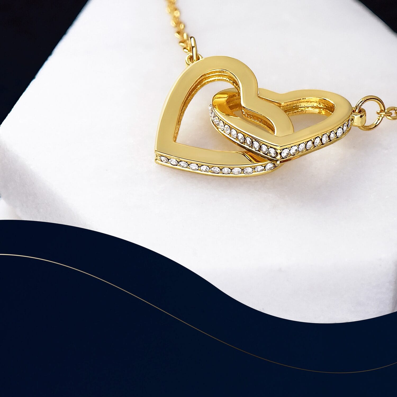13th Birthday Interlocking Gold Necklace Elegant Gift - JEMINES