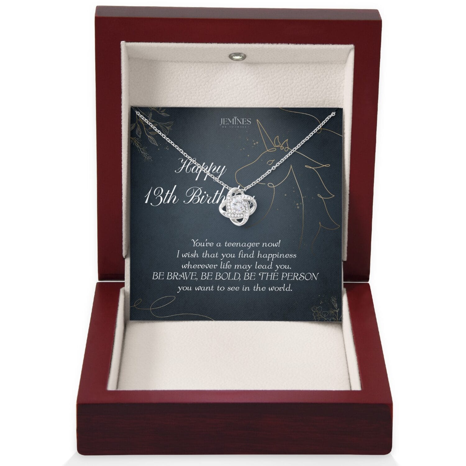 13th Birthday Love Knot Necklace Gift