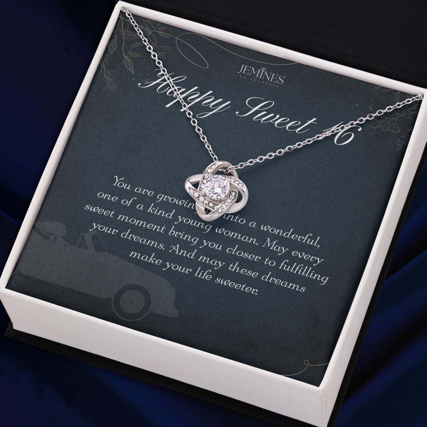 16th Birthday Love Knot Necklace Elegant Gift - JEMINES