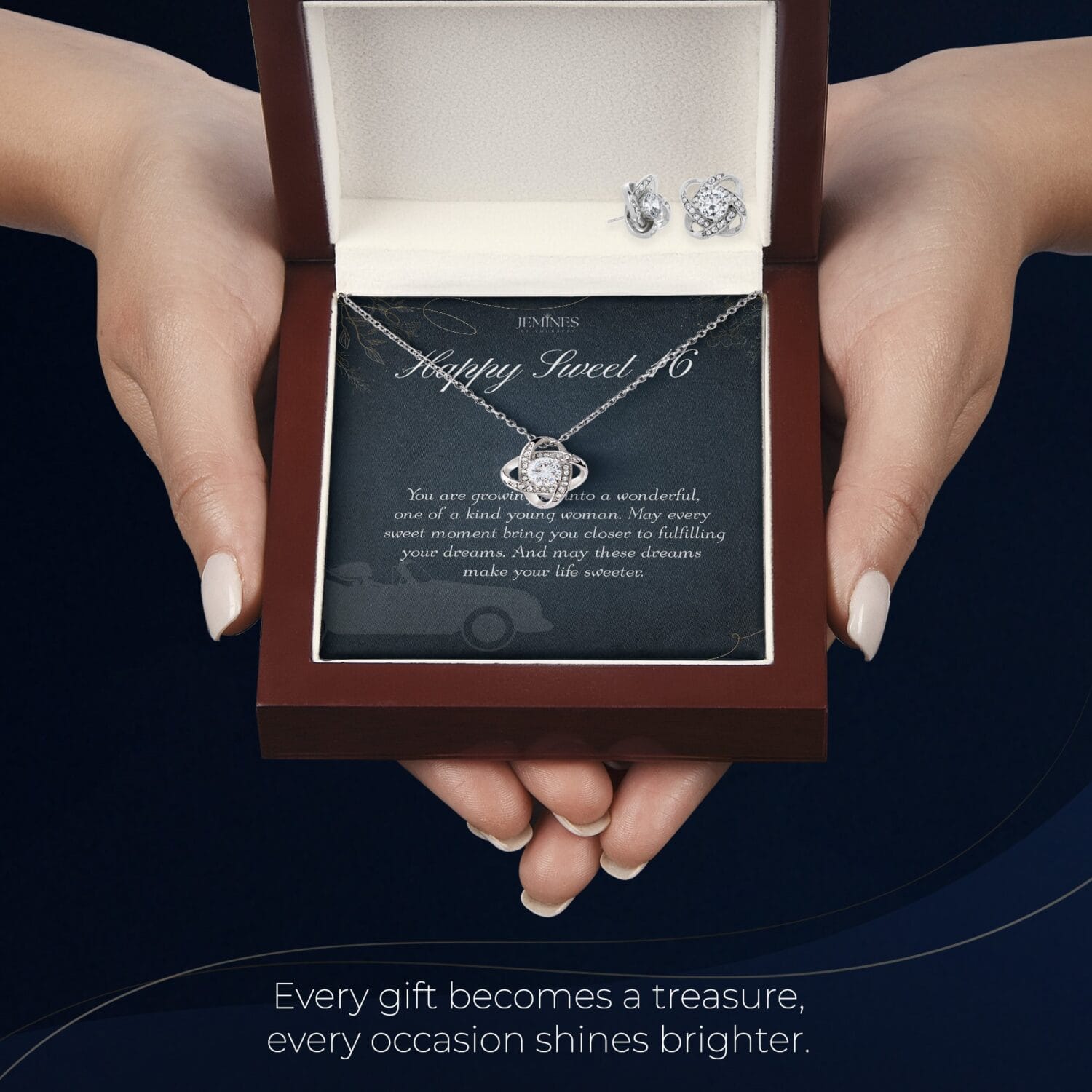 16th Birthday Love Knot Set Necklace Elegant Gift - JEMINES