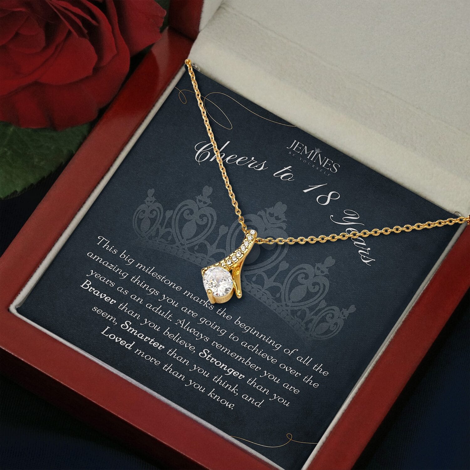 18th Birthday Alluring Beauty Gold Necklace Elegant Gift - JEMINES