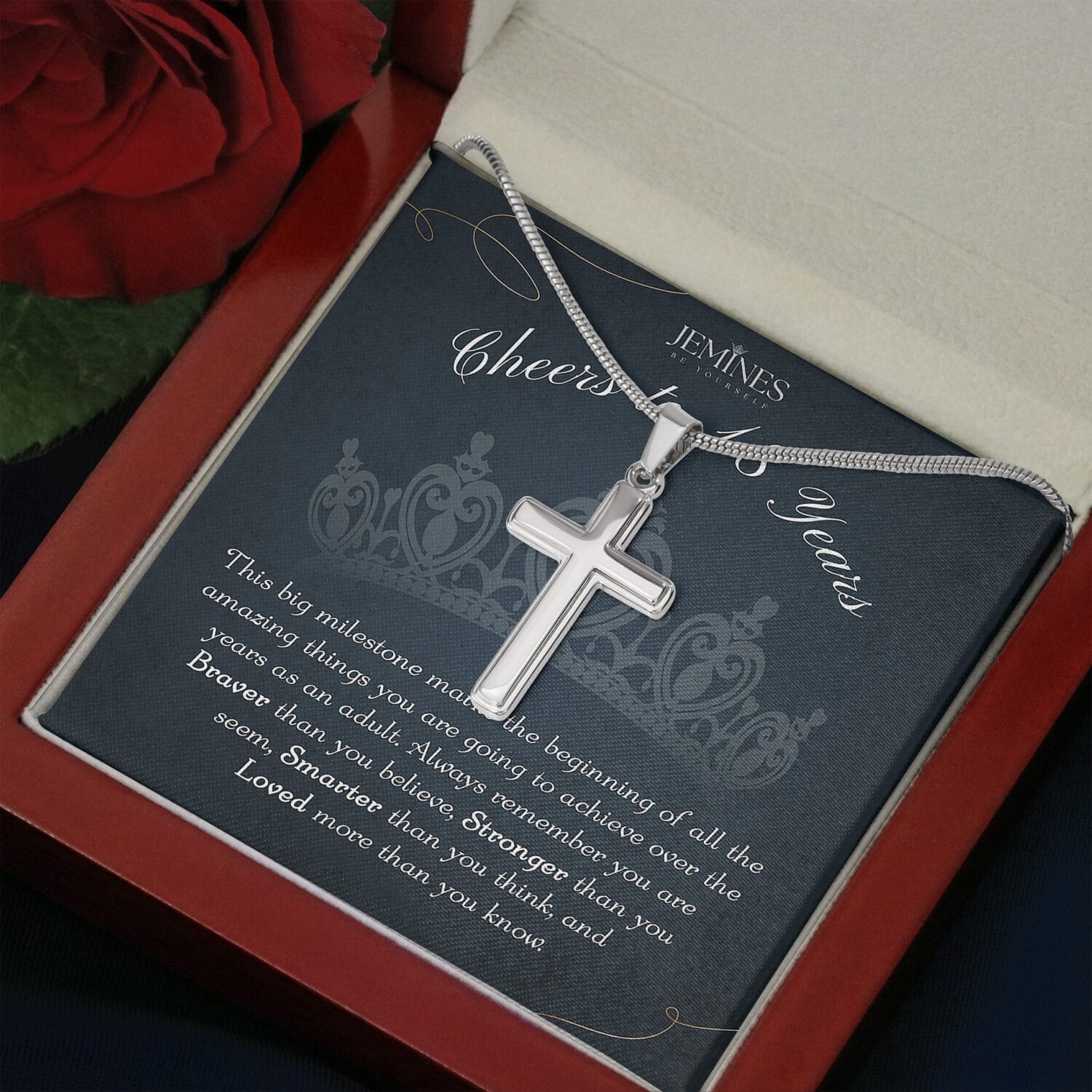 18th Birthday Artisan Cross Necklace Elegant Gift - JEMINES