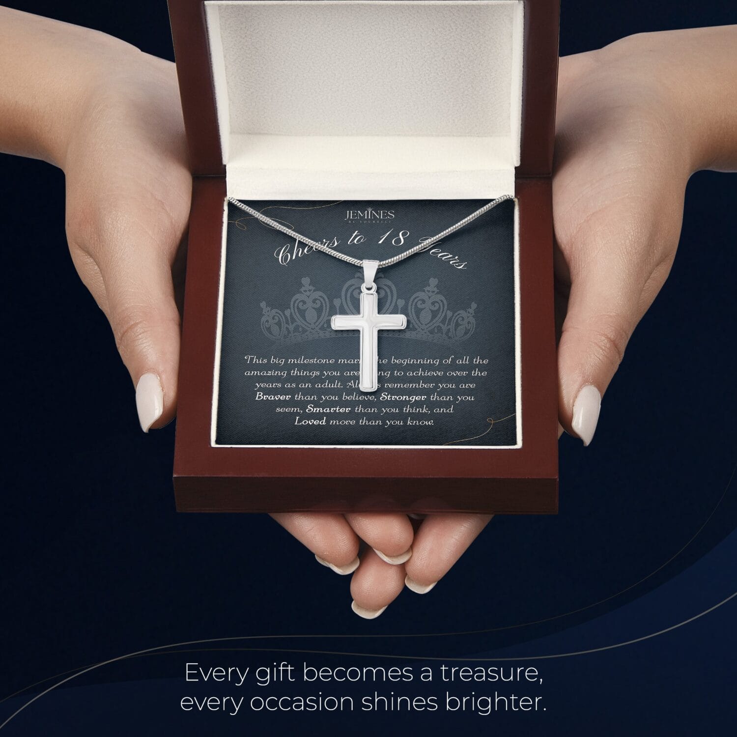 18th Birthday Artisan Cross Necklace Elegant Gift - JEMINES