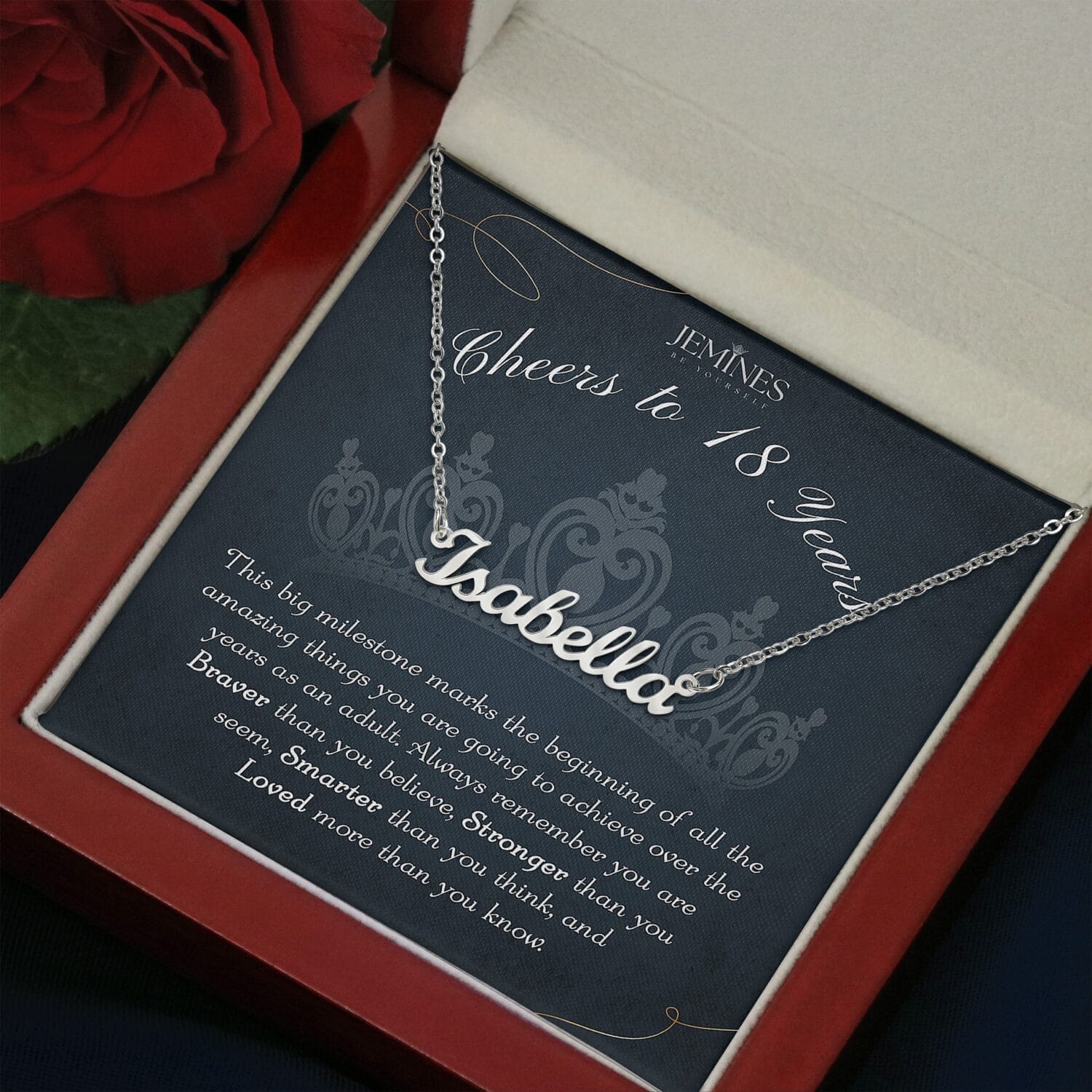 18th Birthday Custom Name Necklace Elegant Gift - JEMINES