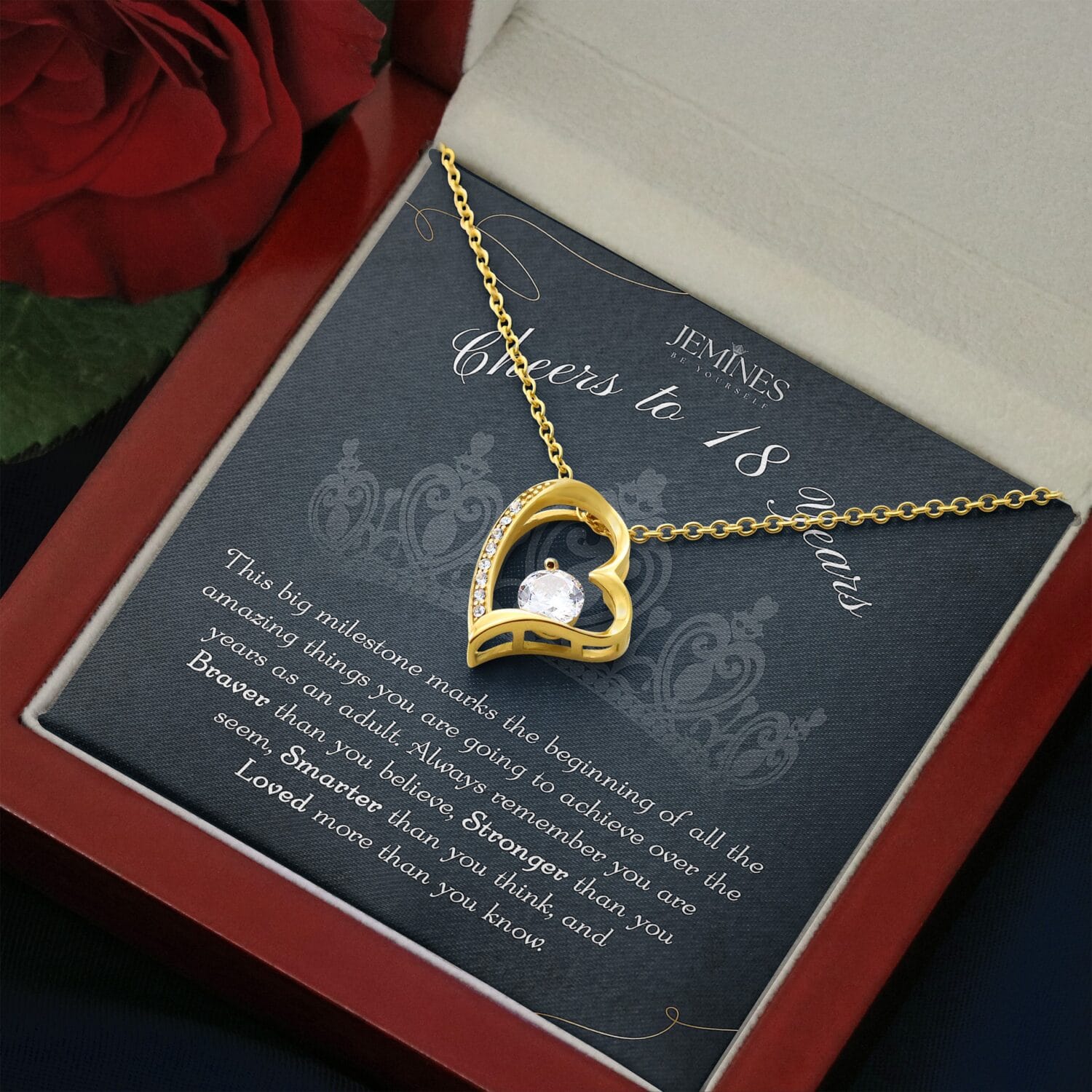 18th Birthday Forever Love Gold Necklace Elegant Gift - JEMINES