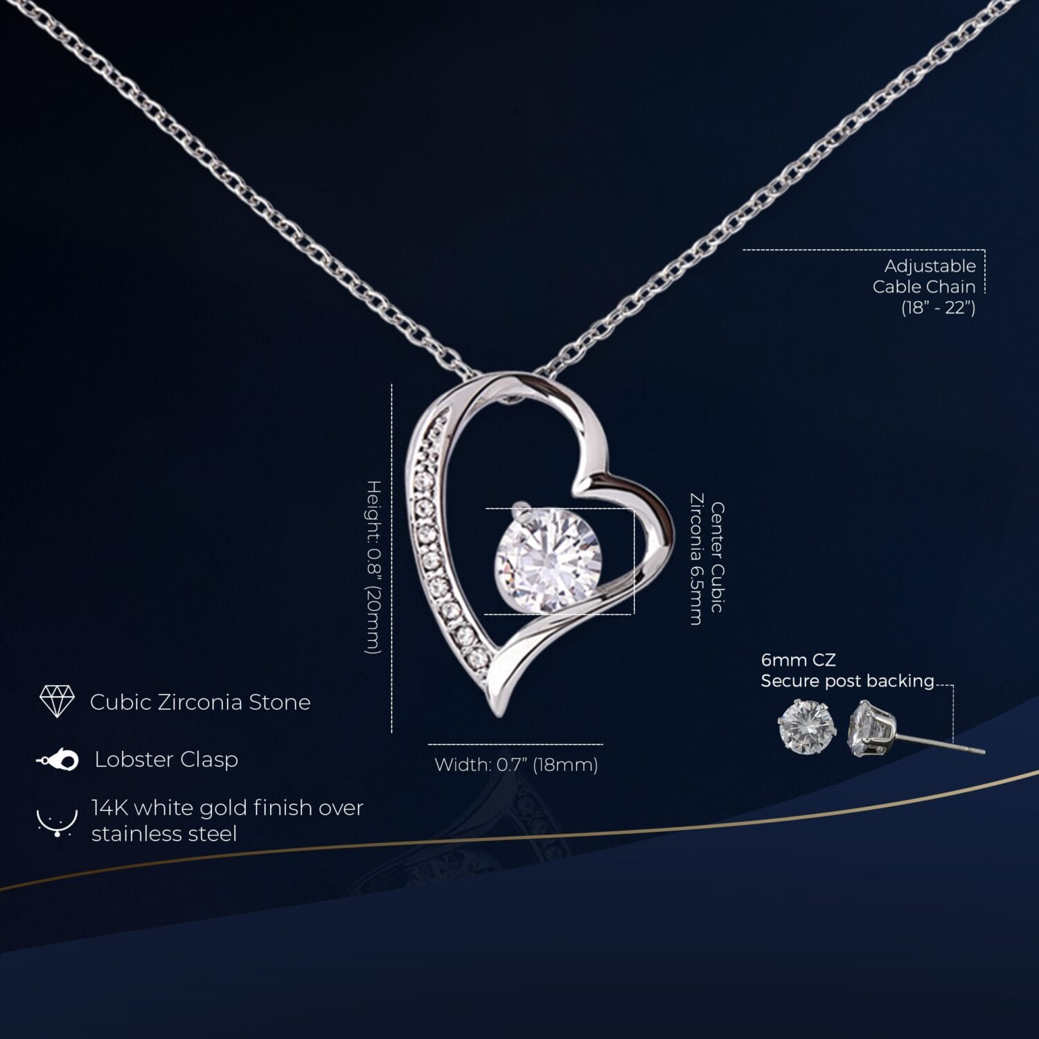 Alternative view of 18th Birthday Forever Love Set Necklace Elegant Gift