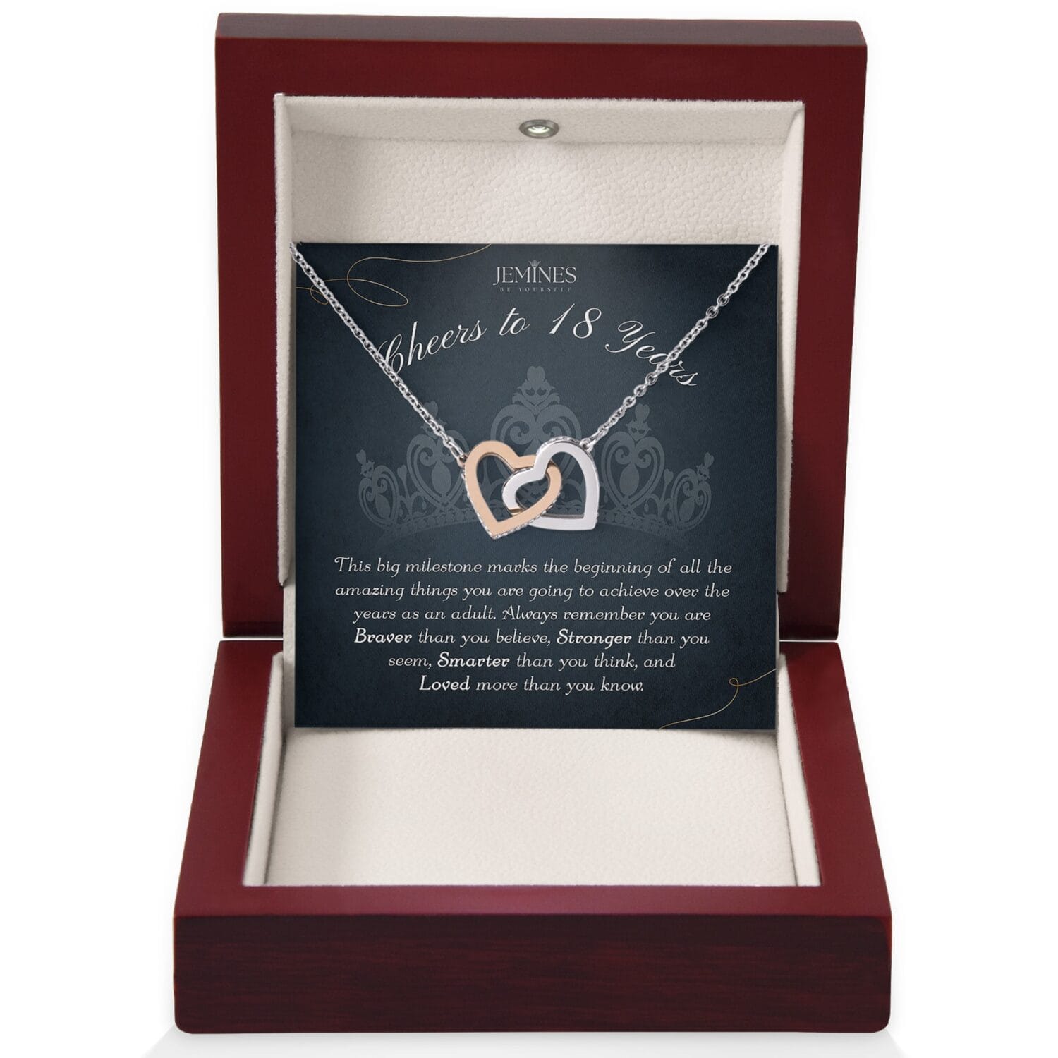 18th Birthday Interlocking Hearts Necklace