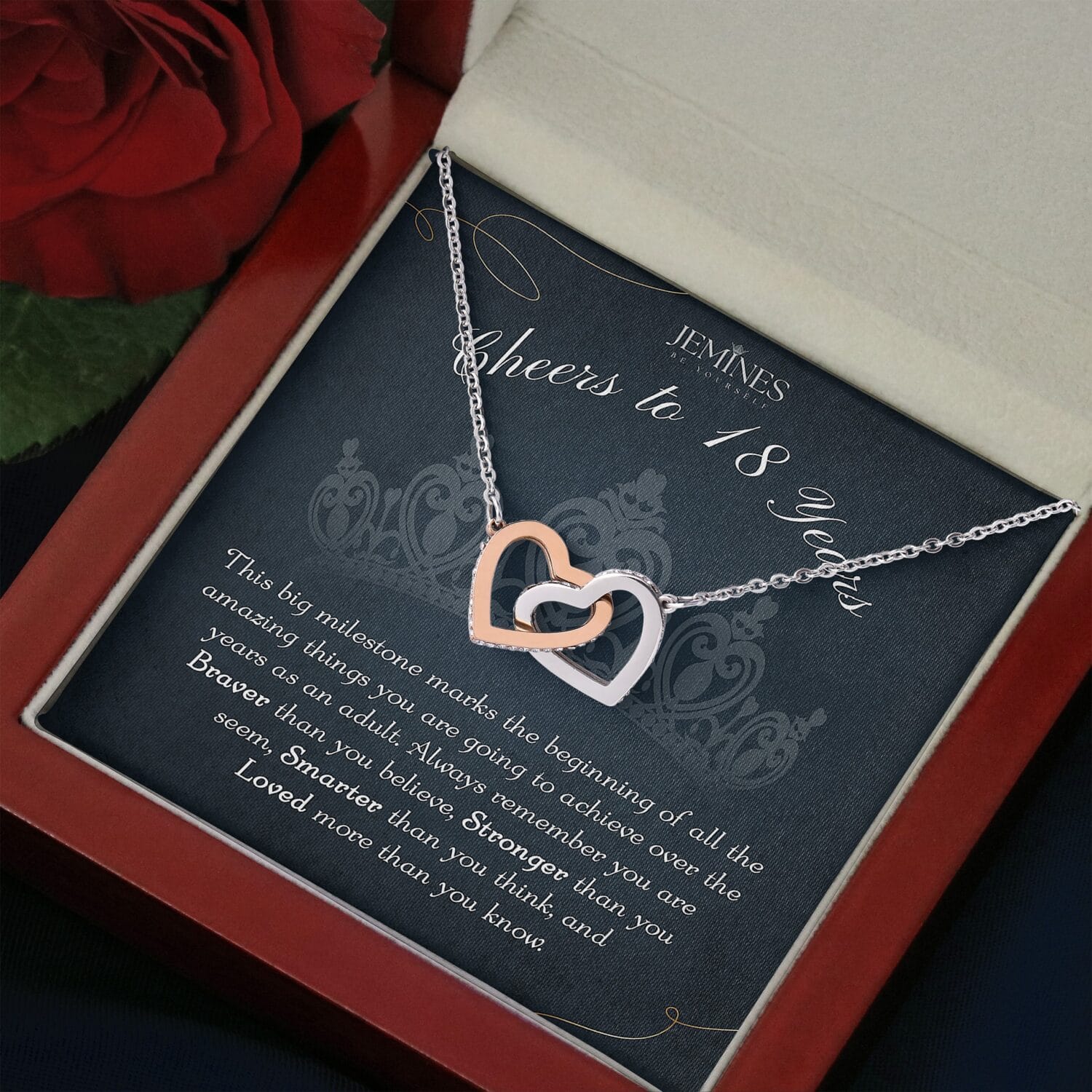 18th Birthday Interlocking Hearts Necklace Elegant Gift - JEMINES