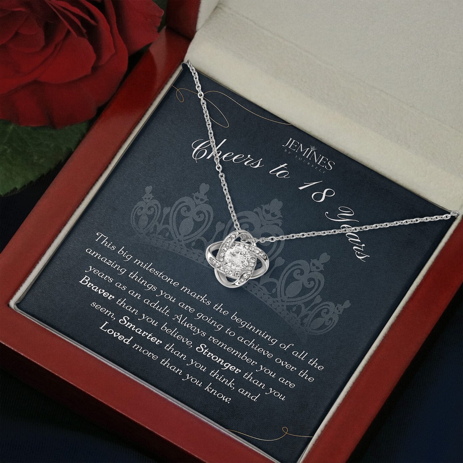 18th Birthday Love Knot Necklace Elegant Gift - JEMINES