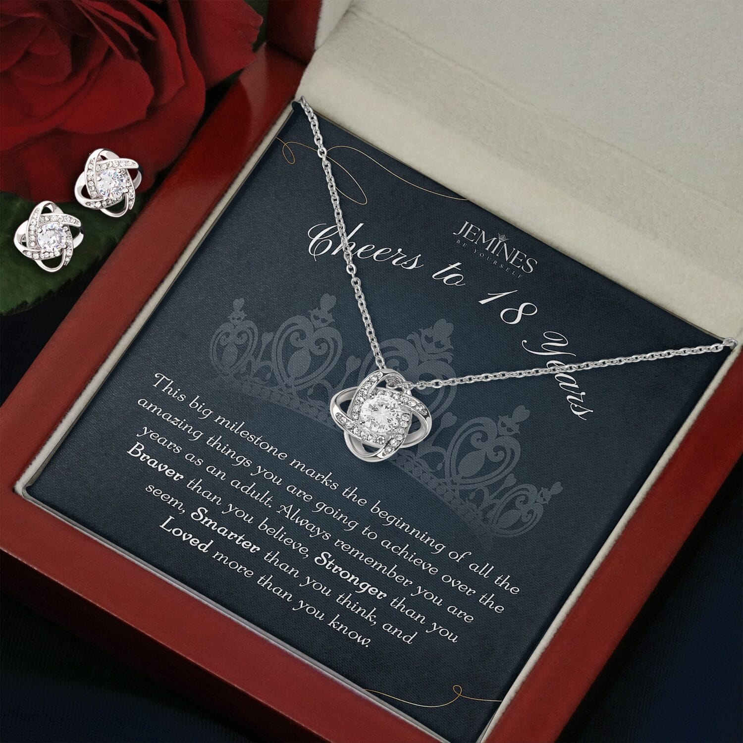 18th Birthday Love Knot Set Necklace Elegant Gift - JEMINES