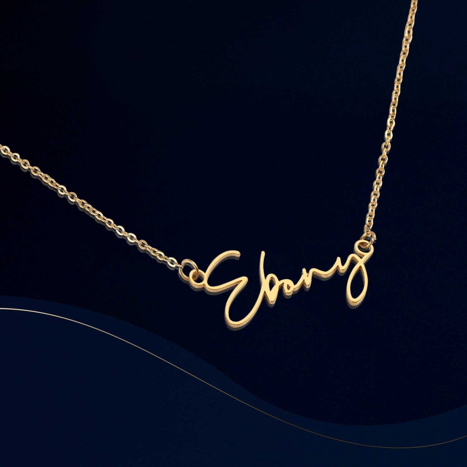 18th Birthday Signature Name Gold Necklace Elegant Gift - JEMINES