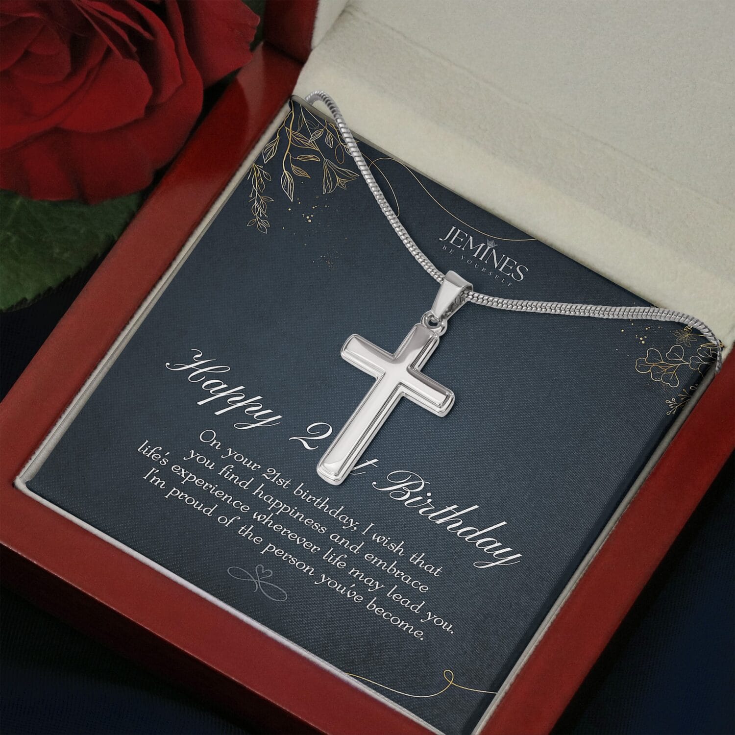 21st Birthday Artisan Cross Necklace Elegant Gift - JEMINES