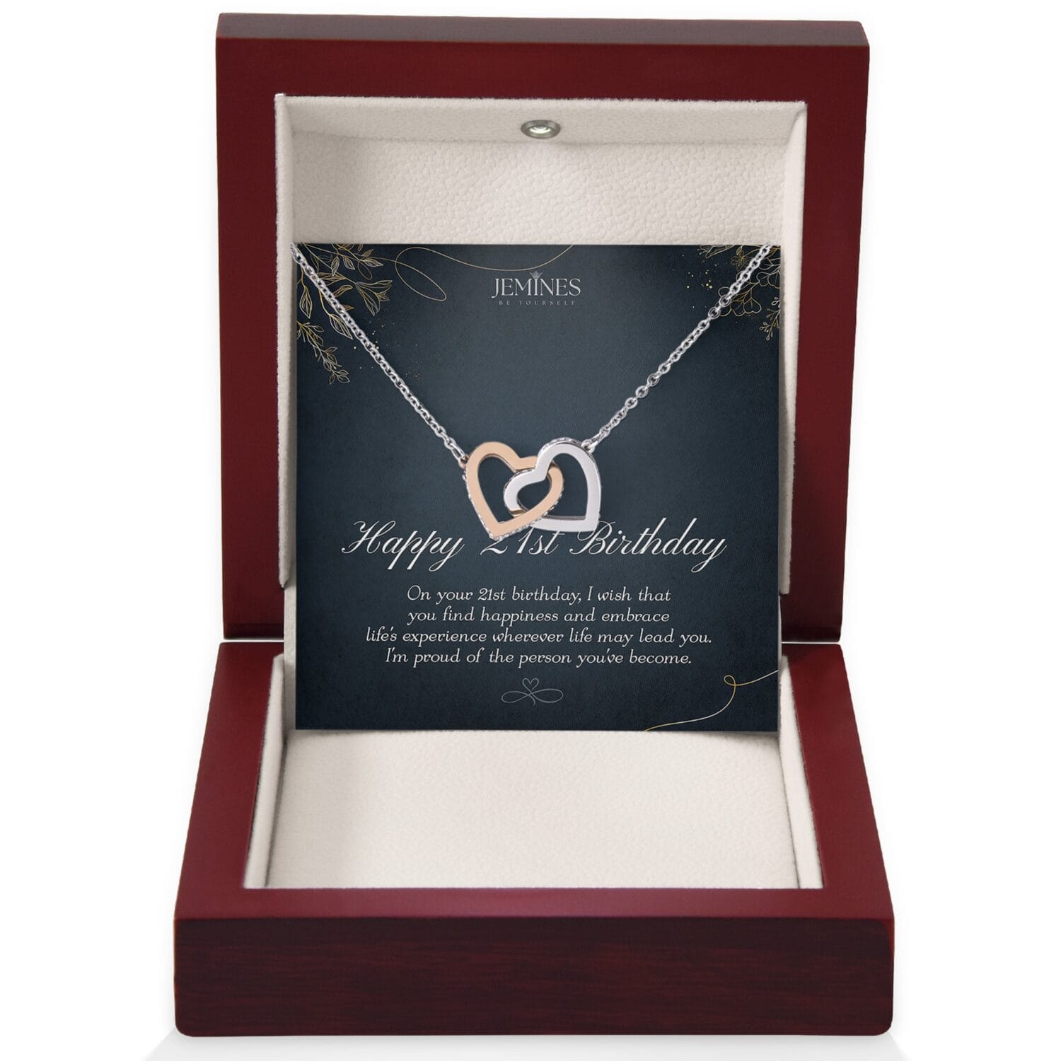 21st Birthday Interlocking Hearts Necklace