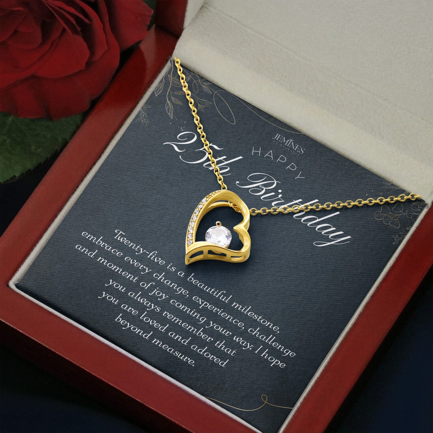 25th Birthday Forever Love Gold Necklace Elegant Gift - JEMINES