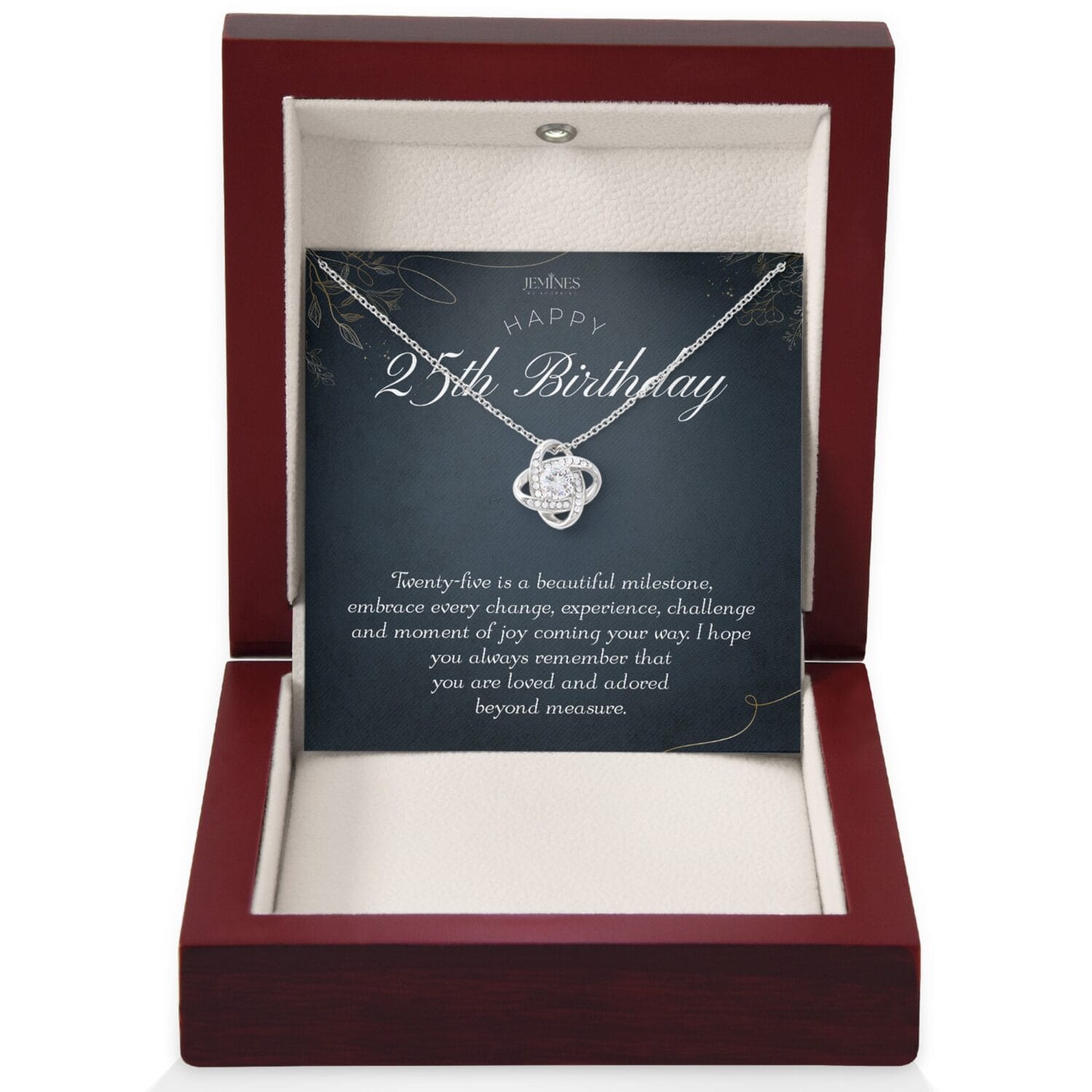 25th Birthday Love Knot Necklace Gift