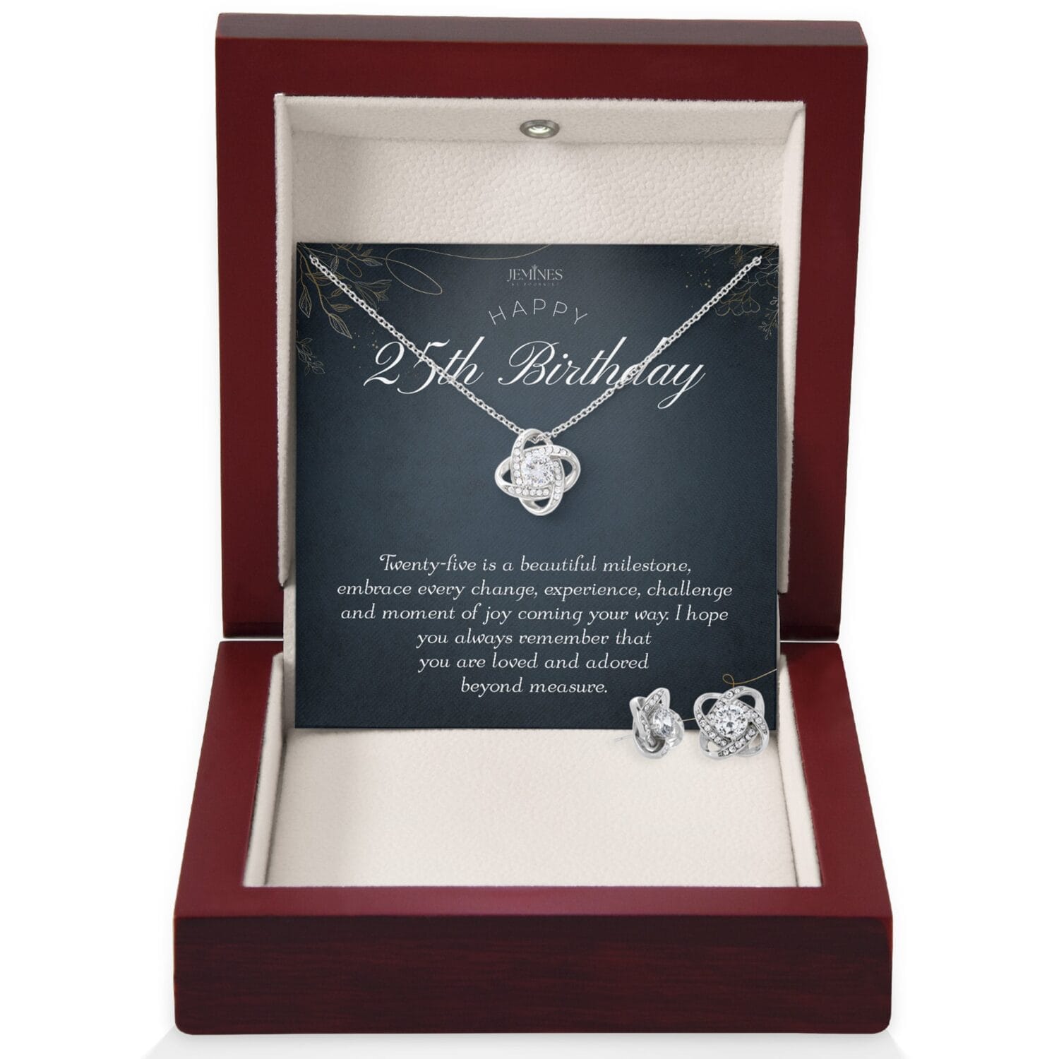 25th Birthday Love Knot Set Necklace Gift