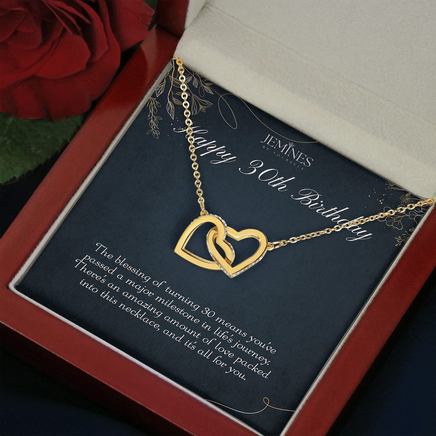 30th Birthday Interlocking Gold Necklace Elegant Gift - JEMINES
