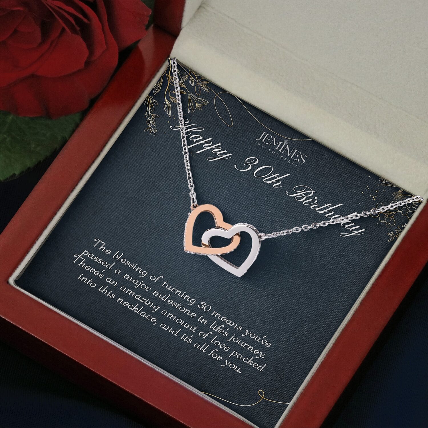 30th Birthday Interlocking Hearts Necklace Elegant Gift - JEMINES