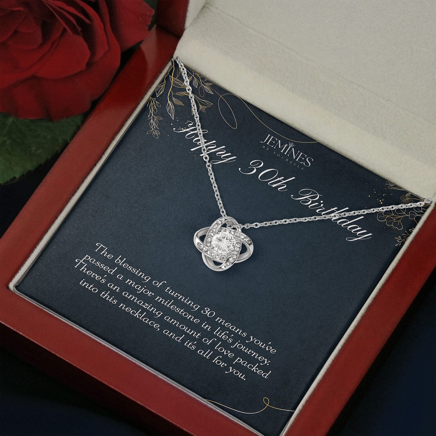 30th Birthday Love Knot Necklace Elegant Gift - JEMINES