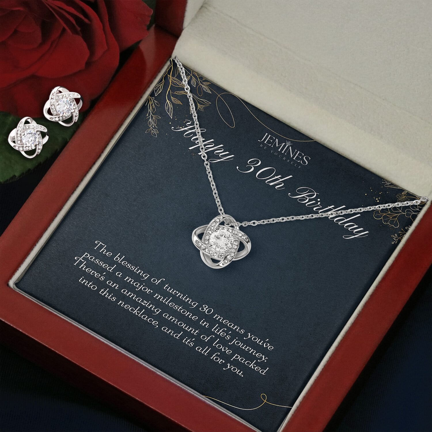 30th Birthday Love Knot Set Necklace Elegant Gift - JEMINES
