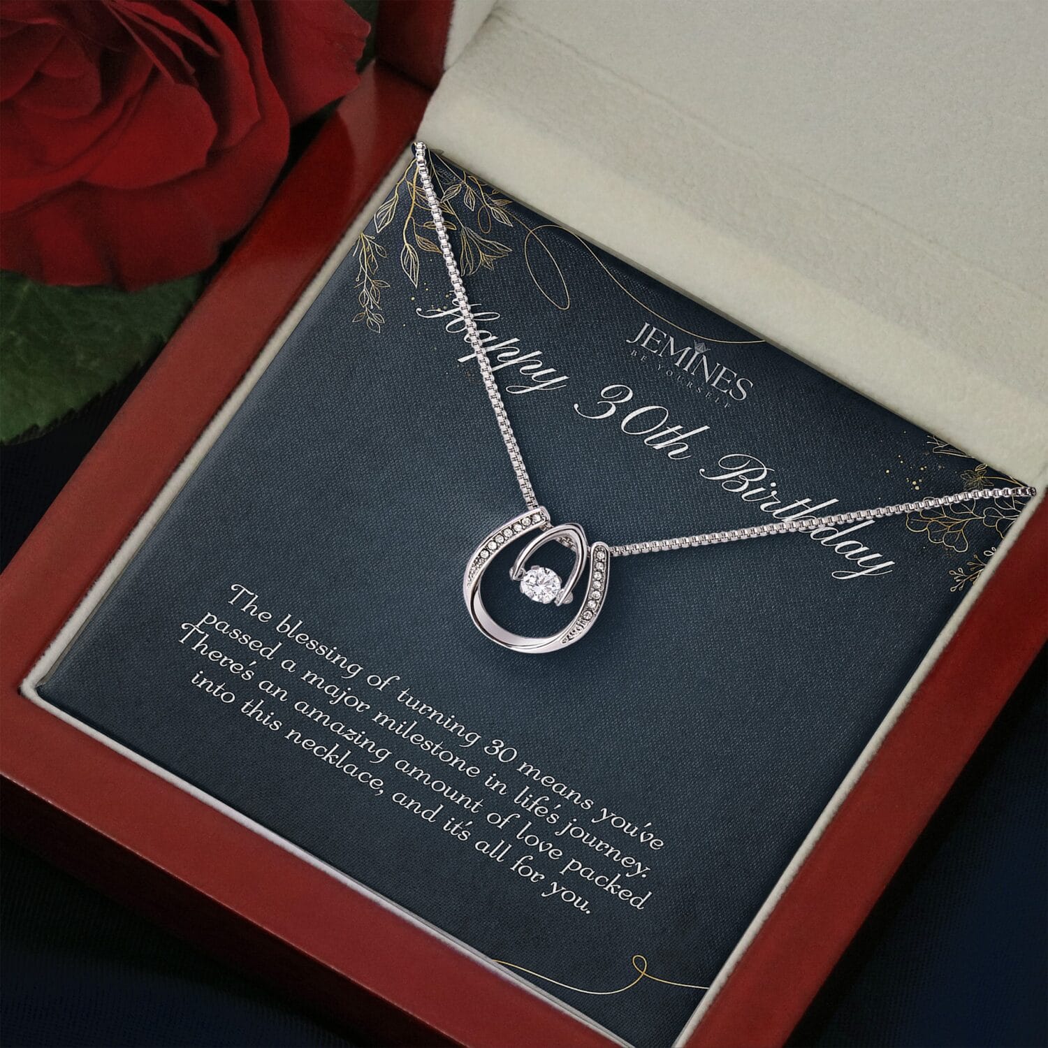 30th Birthday Lucky in Love Necklace Elegant Gift - JEMINES