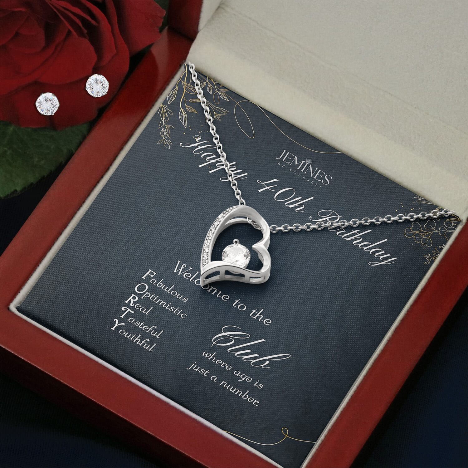 40th Birthday Forever Love Set Necklace Elegant Gift - JEMINES