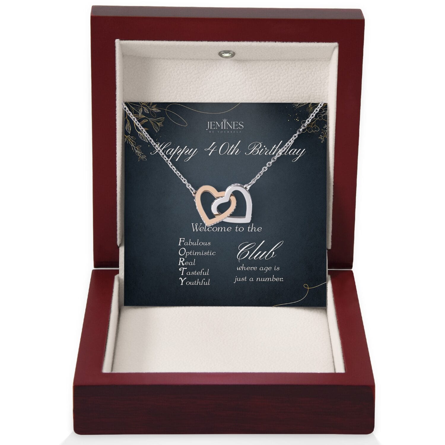 40th Birthday Interlocking Hearts Necklace