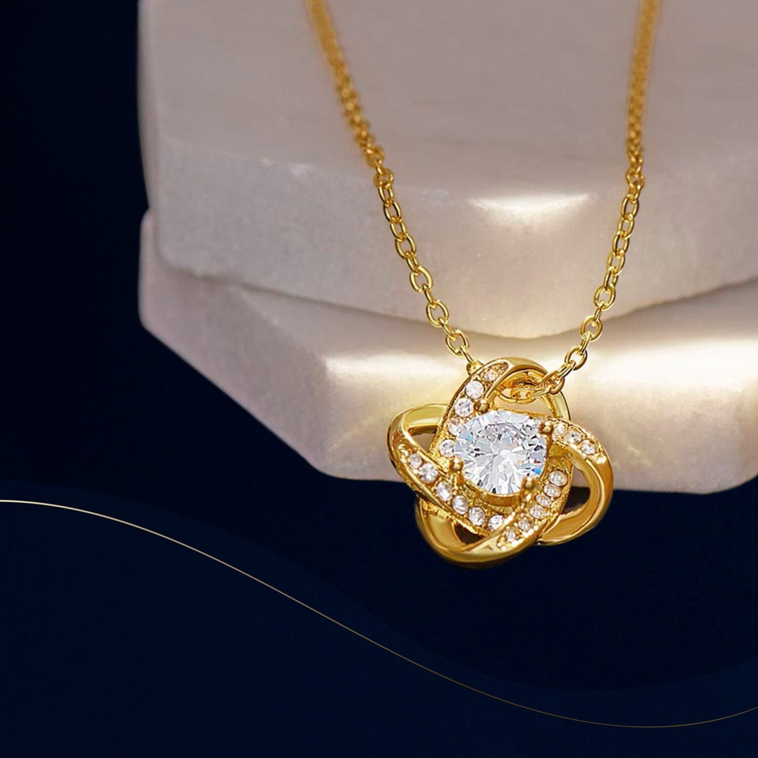 40th Birthday Love Knot Gold Necklace Elegant Gift - JEMINES