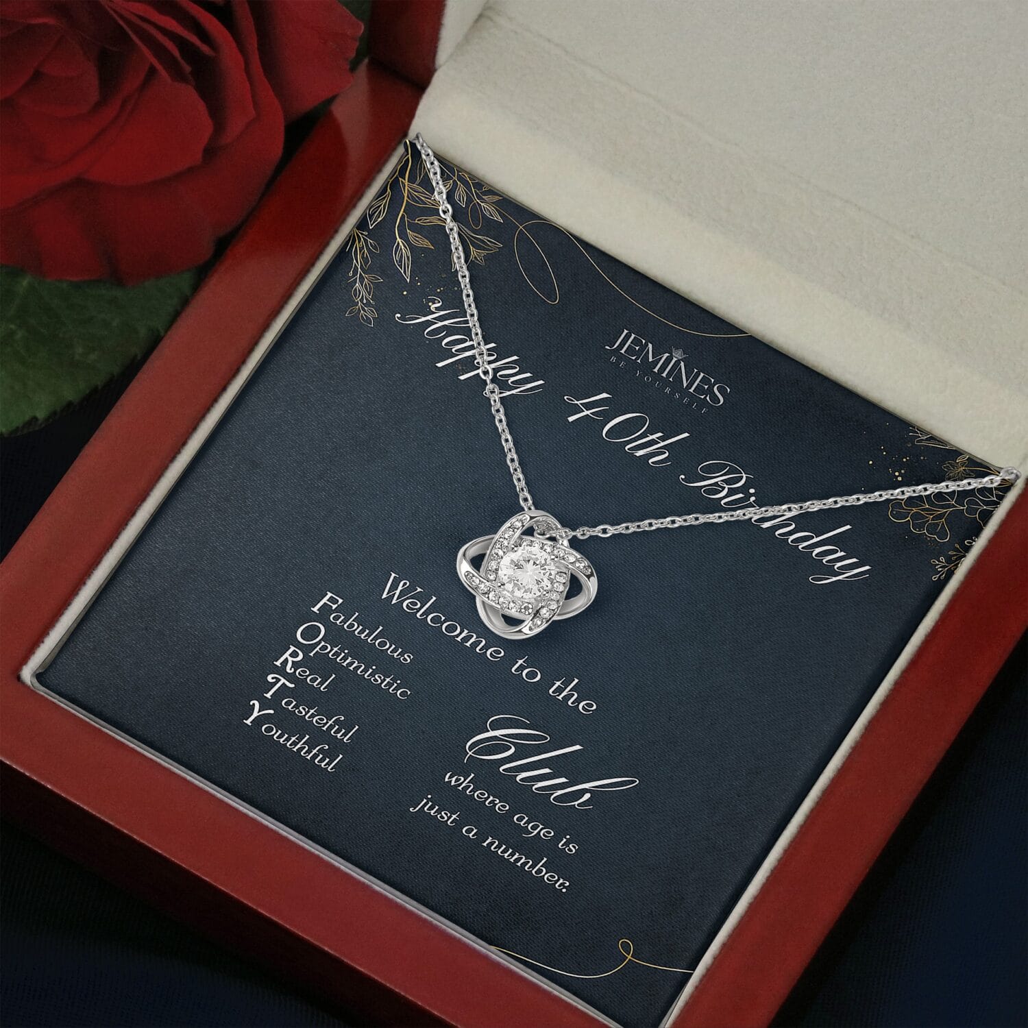 40th Birthday Love Knot Necklace Elegant Gift - JEMINES