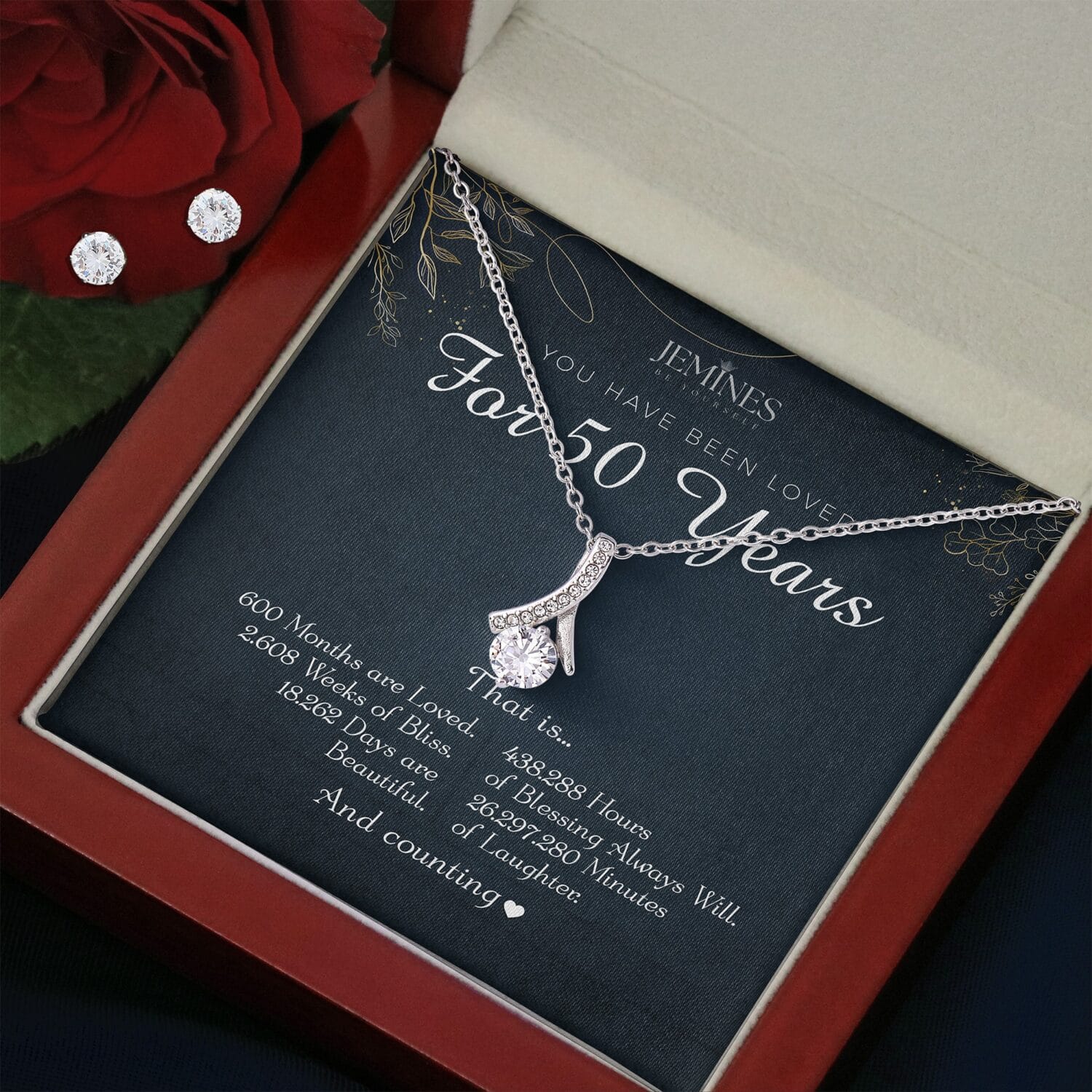 50th Birthday Alluring Beauty Set Necklace Elegant Gift - JEMINES