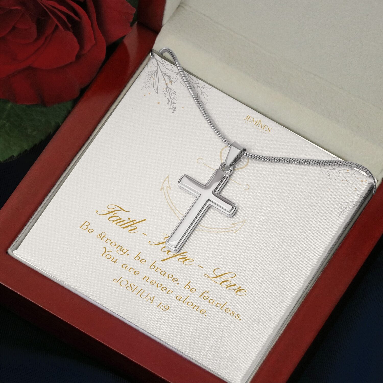Artisan Cross Religious Necklace Elegant Gift - JEMINES
