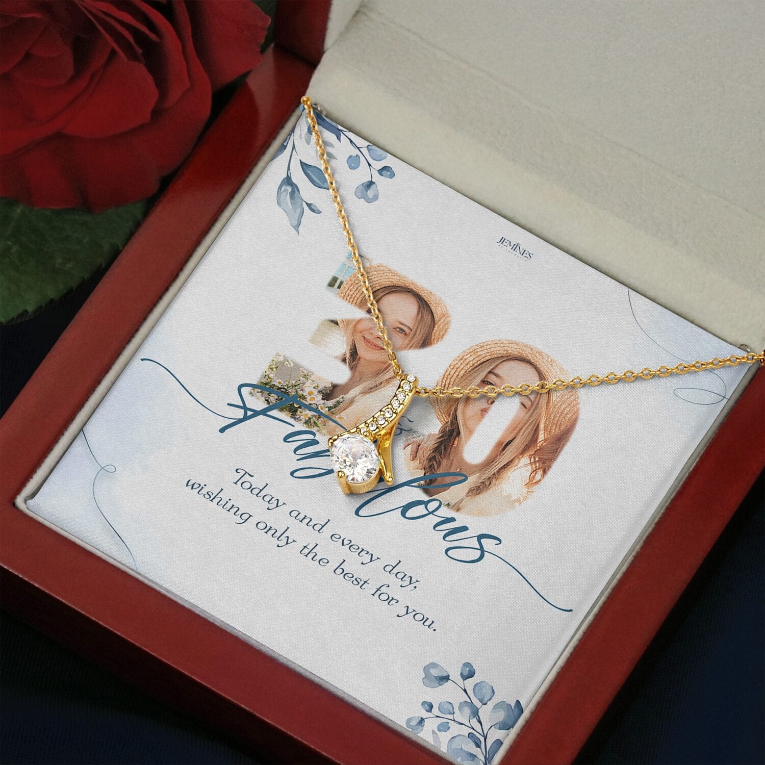 Custom Birthday Alluring Gold Necklace Elegant Gift - JEMINES