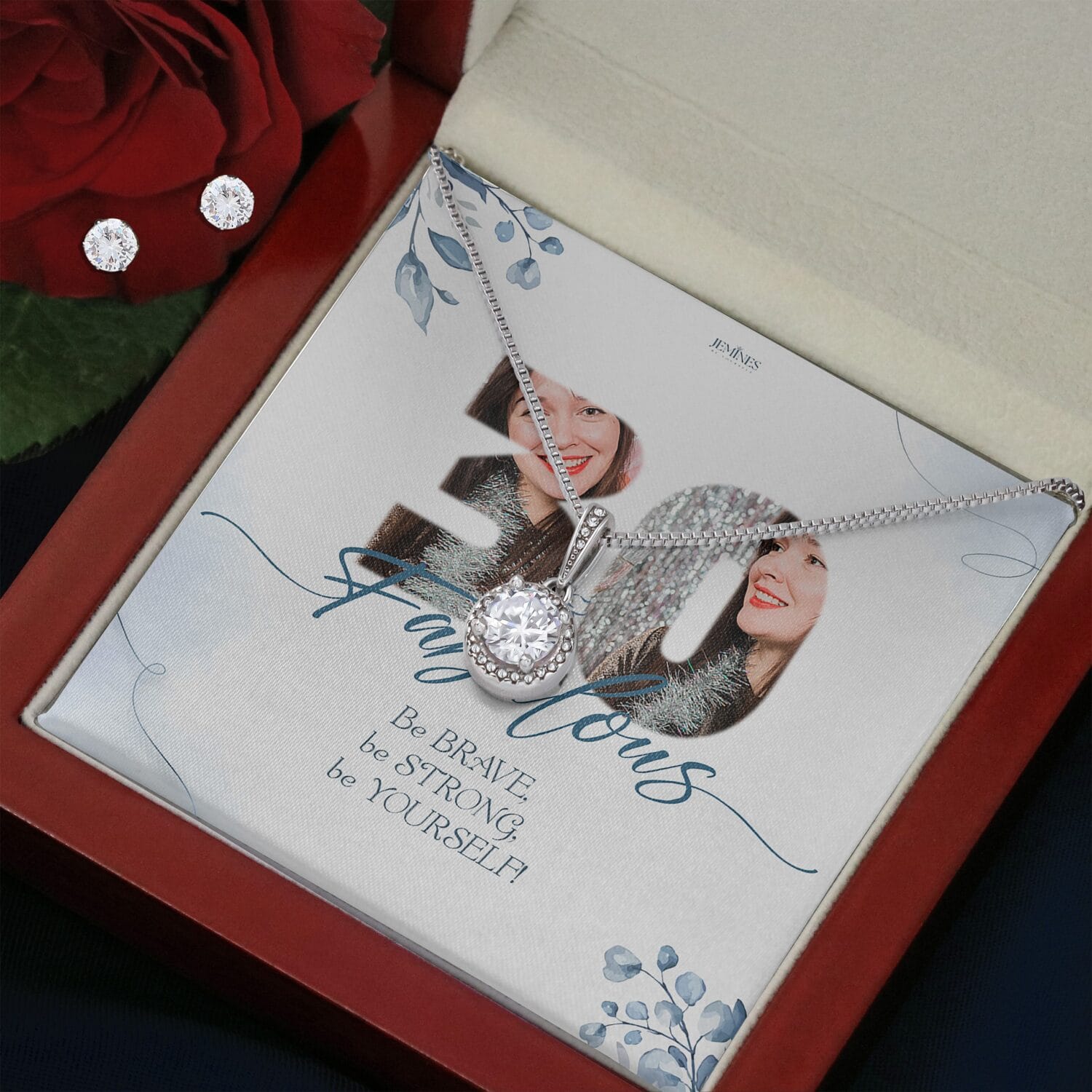 Custom Birthday Eternal Hope Set Necklace Elegant Gift - JEMINES