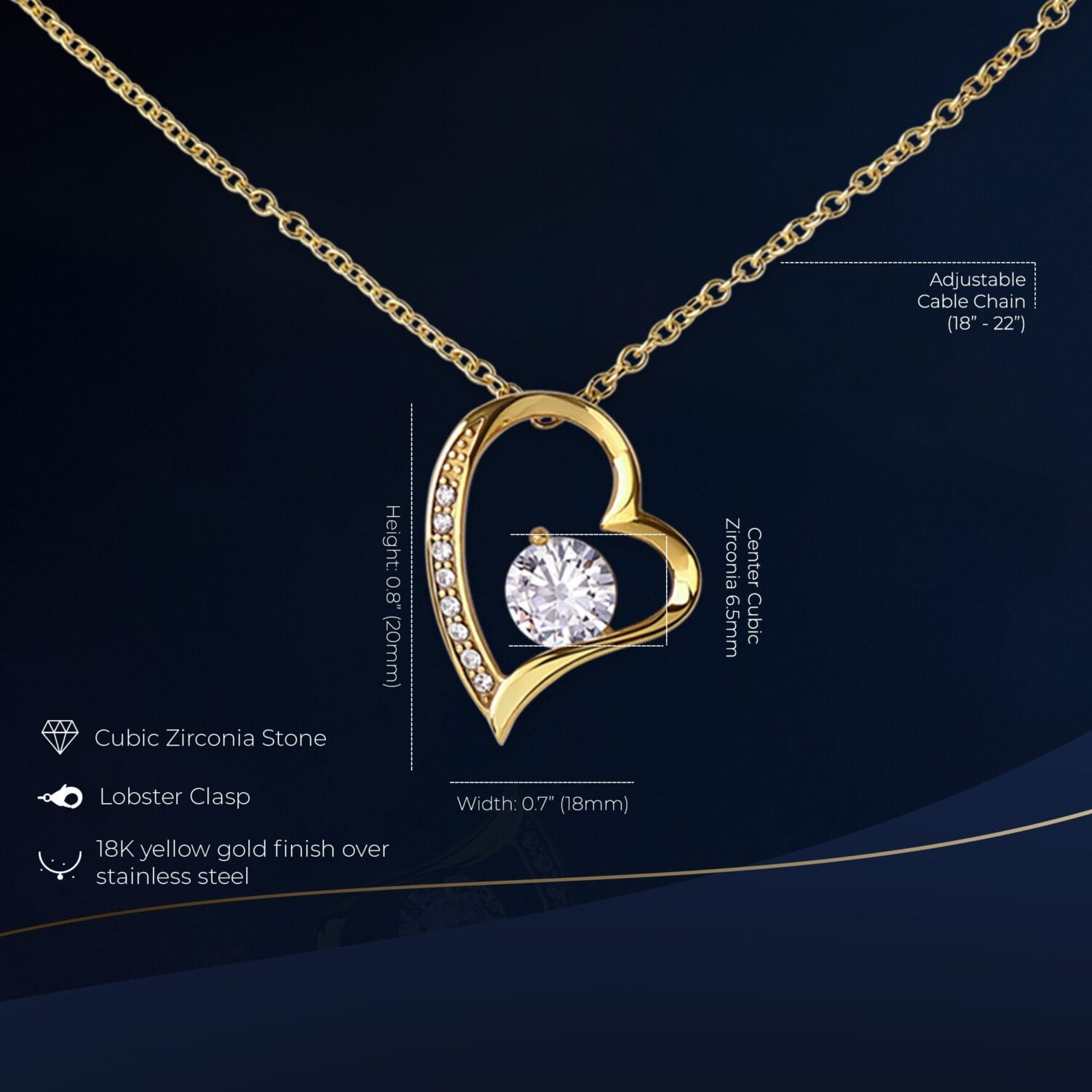 Alternative view of Custom Birthday Forever Gold Necklace Elegant Gift