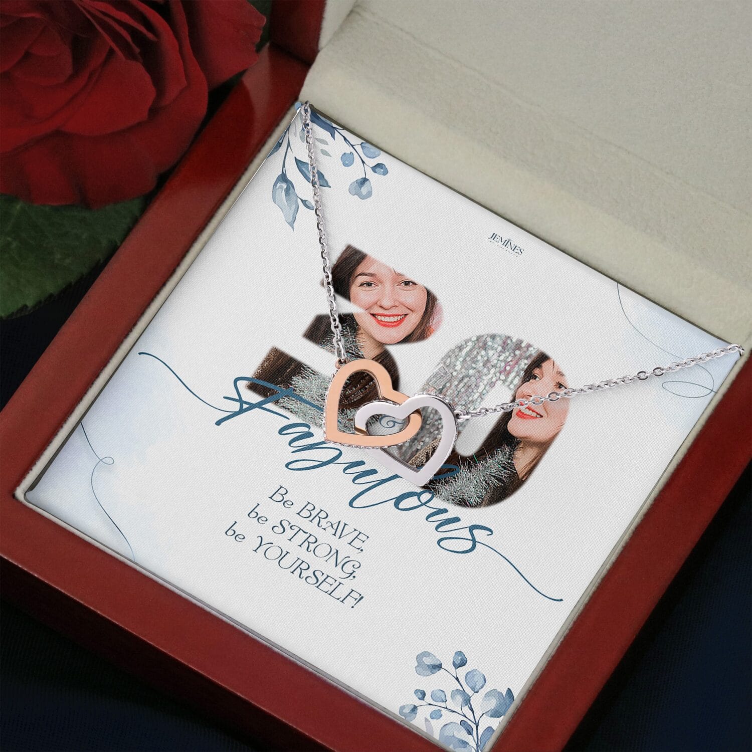 Custom Birthday Interlocking Necklace Elegant Gift - JEMINES