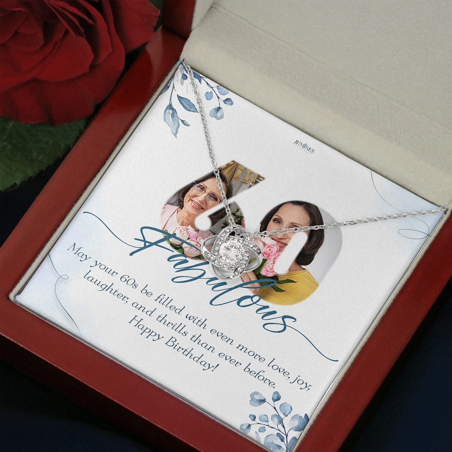 Custom Birthday Love Knot Necklace Elegant Gift - JEMINES