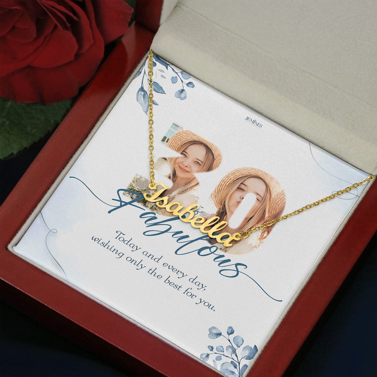 Custom Birthday Name Gold Necklace Elegant Gift - JEMINES