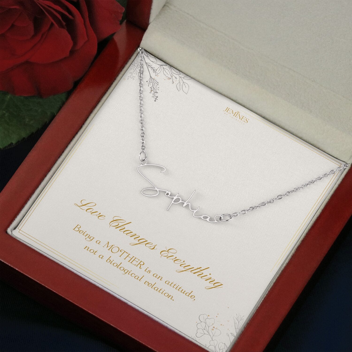 Bonus Mom Custom Signature Name Necklace Gift - JEMINES