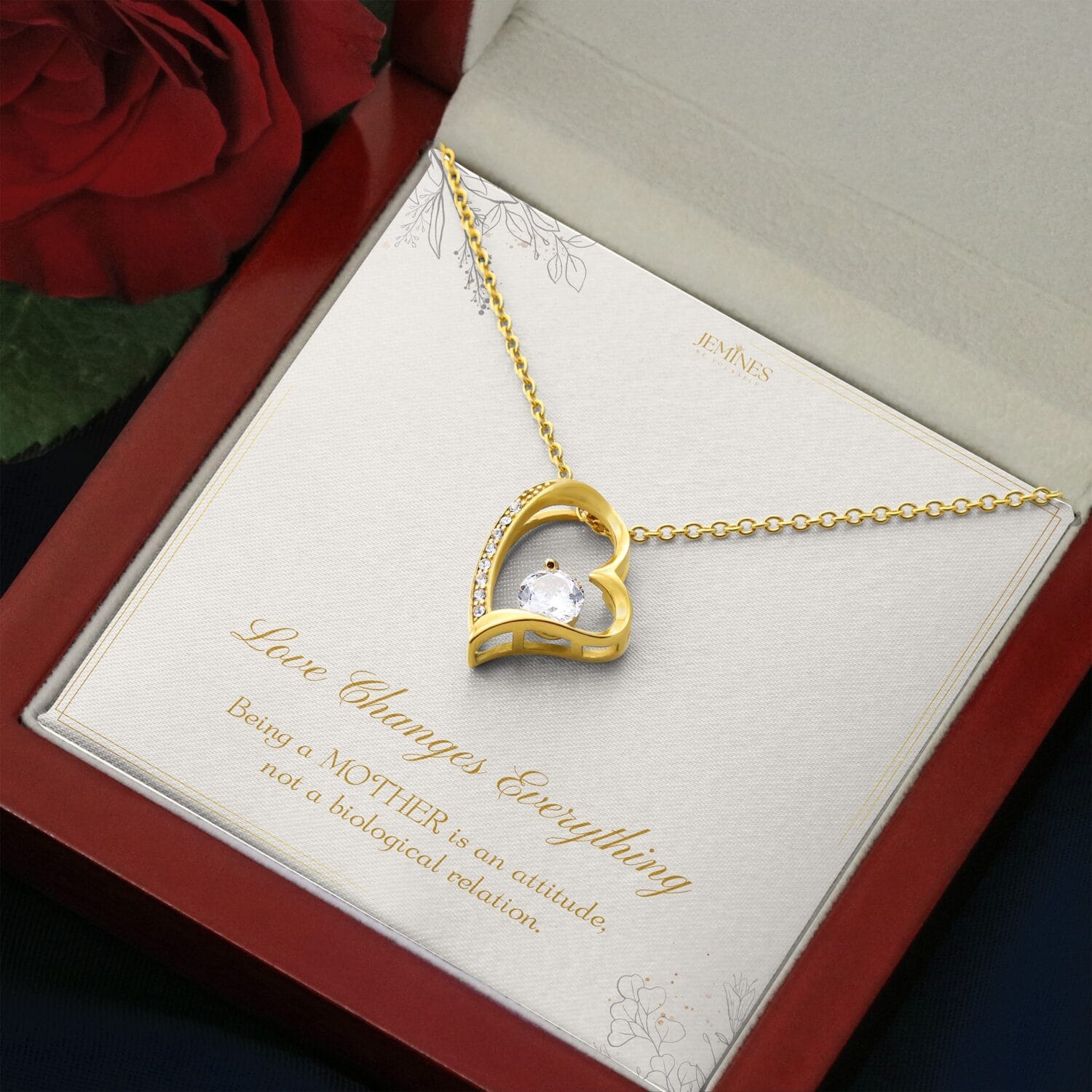 Bonus Mom Forever Love Gold Necklace Elegant Gift - JEMINES