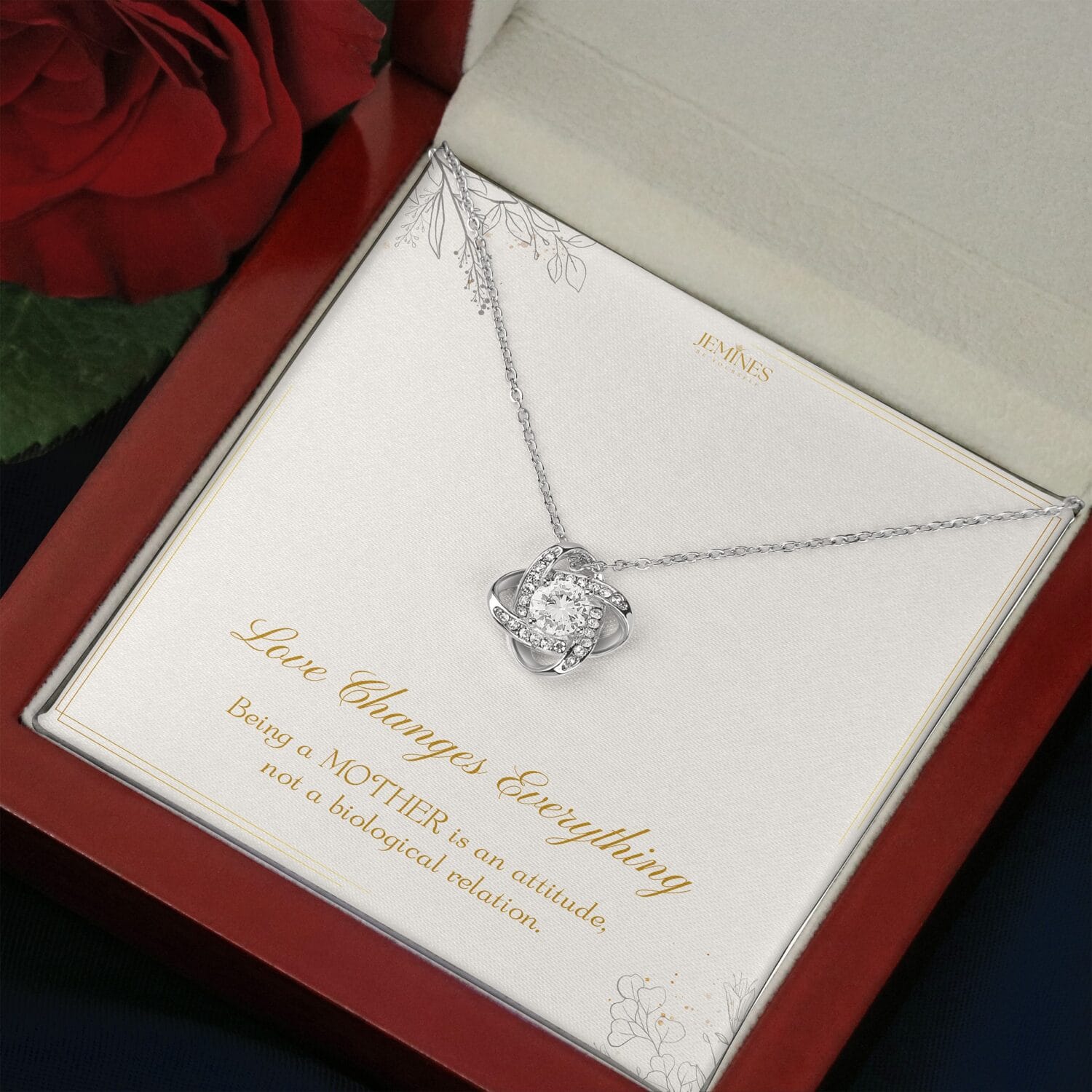 Bonus Mom Love Knot Necklace Elegant Gift - JEMINES