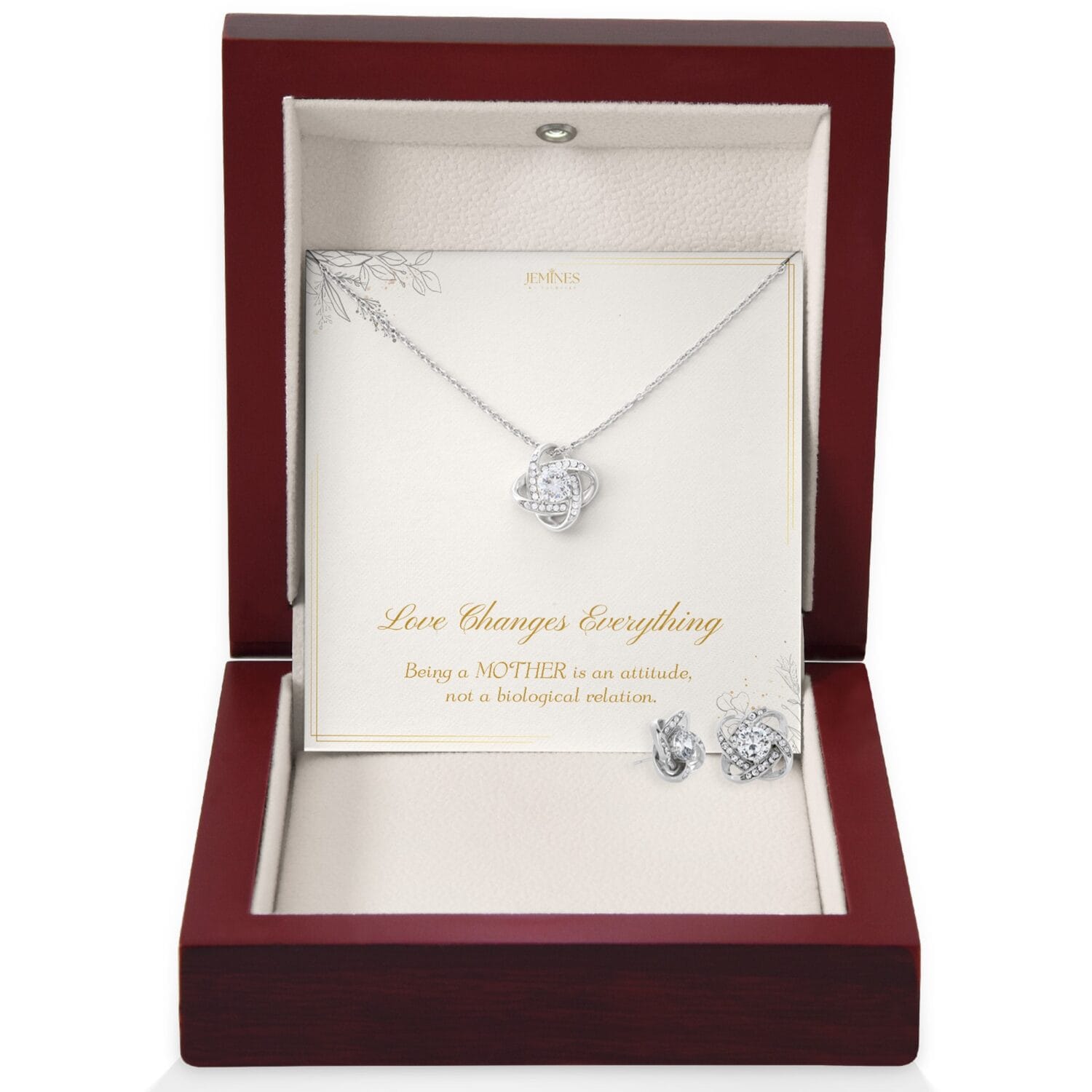 Bonus Mom Love Knot Set Necklace Gift