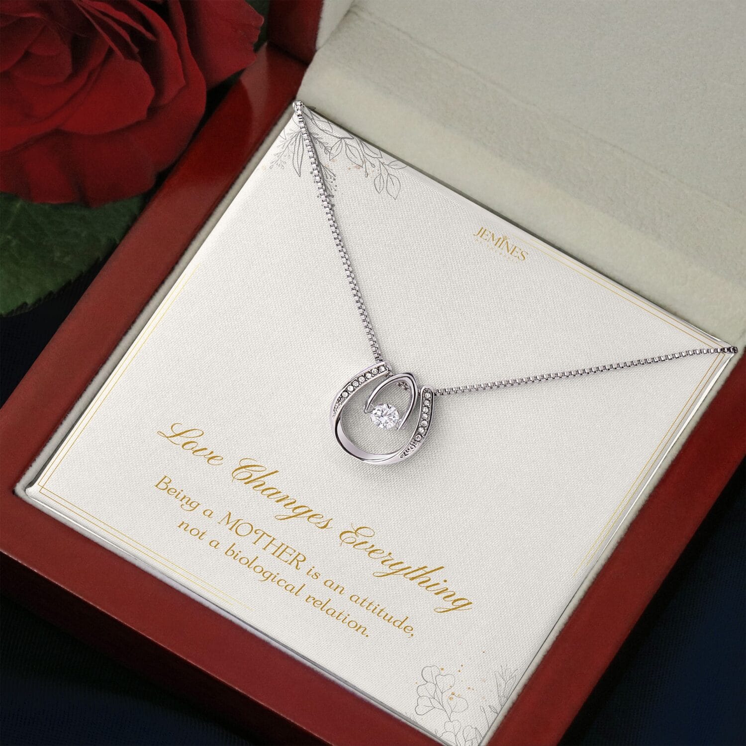 Bonus Mom Lucky in Love Necklace Elegant Gift - JEMINES