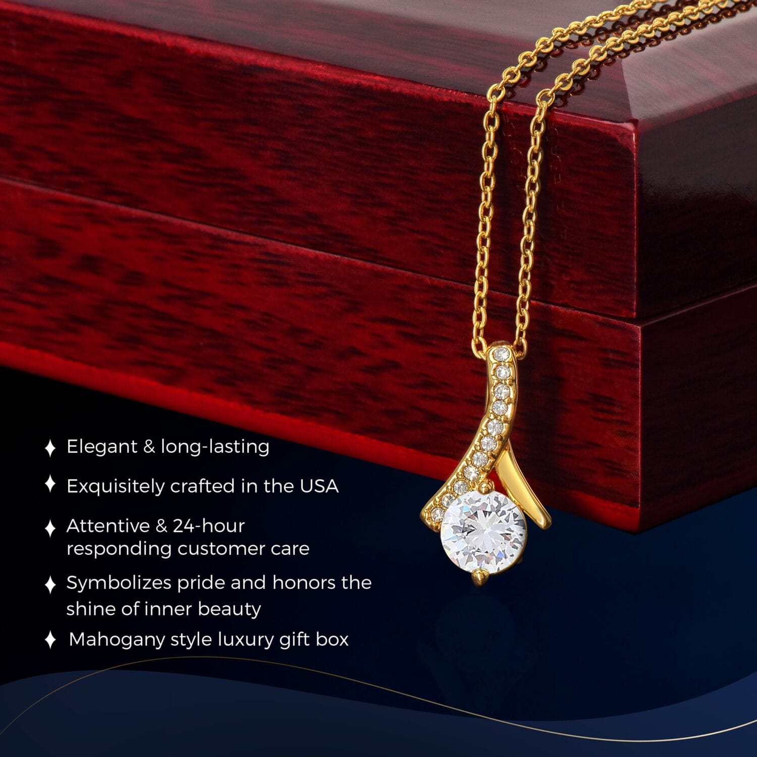 Birthday Alluring Gold Necklace Elegant Custom Gift - JEMINES