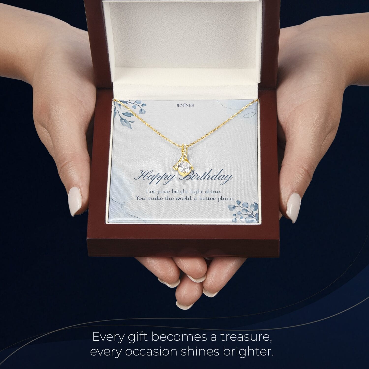 Birthday Alluring Gold Necklace Elegant Custom Gift - JEMINES