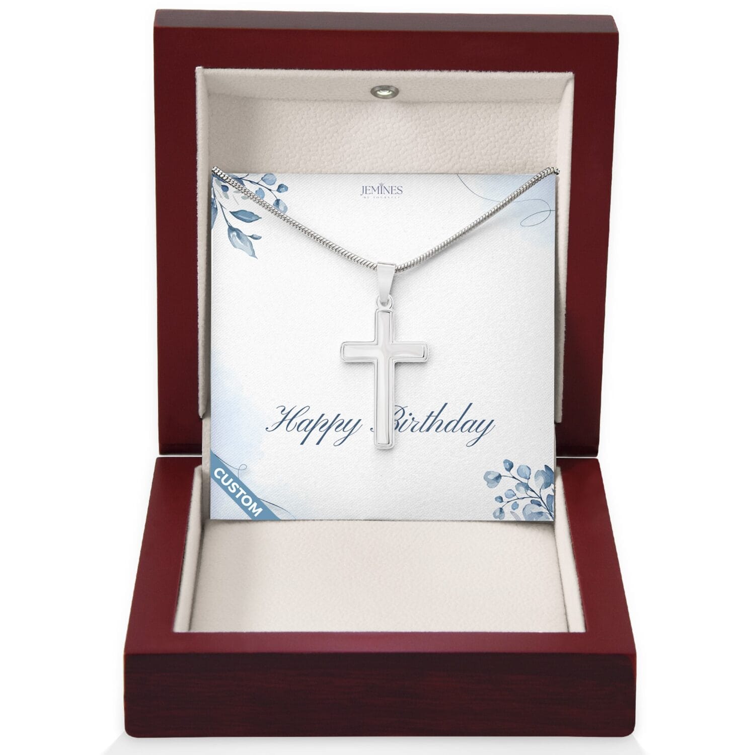 Birthday Artisan Cross Necklace Custom Gift