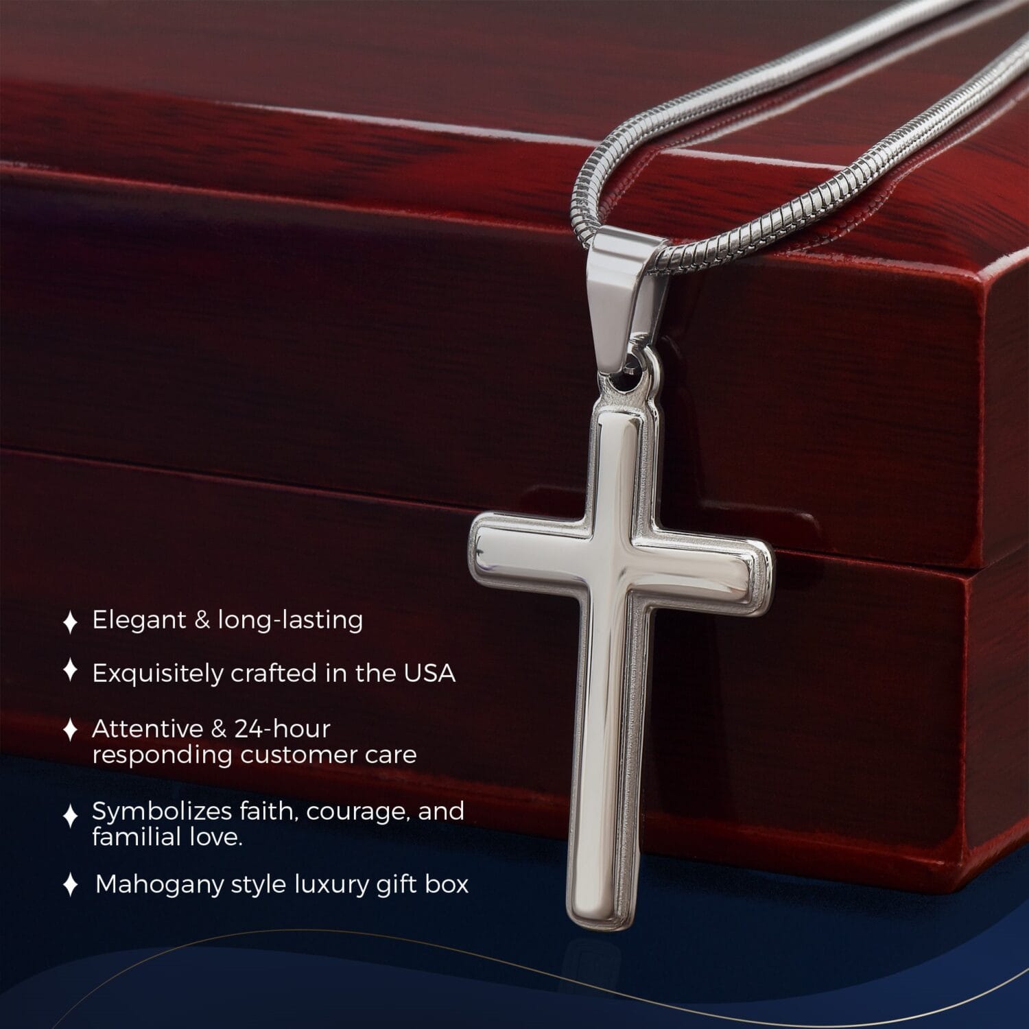 Birthday Artisan Cross Necklace Elegant Custom Gift - JEMINES