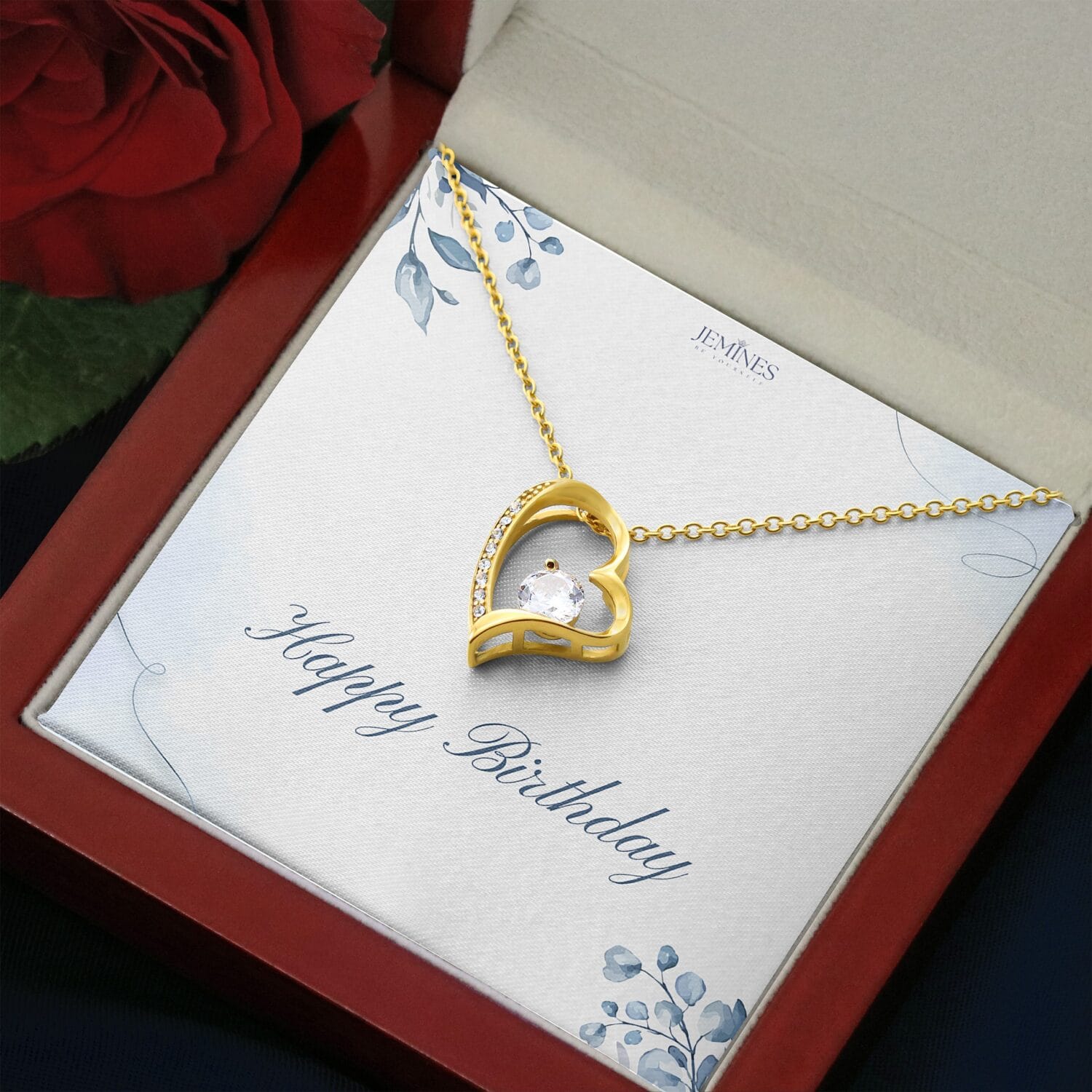 Birthday Forever Gold Necklace Elegant Custom Gift - JEMINES