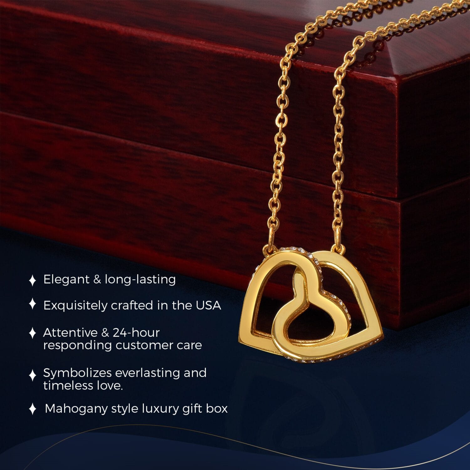 Birthday Interlock Gold Necklace Elegant Custom Gift - JEMINES
