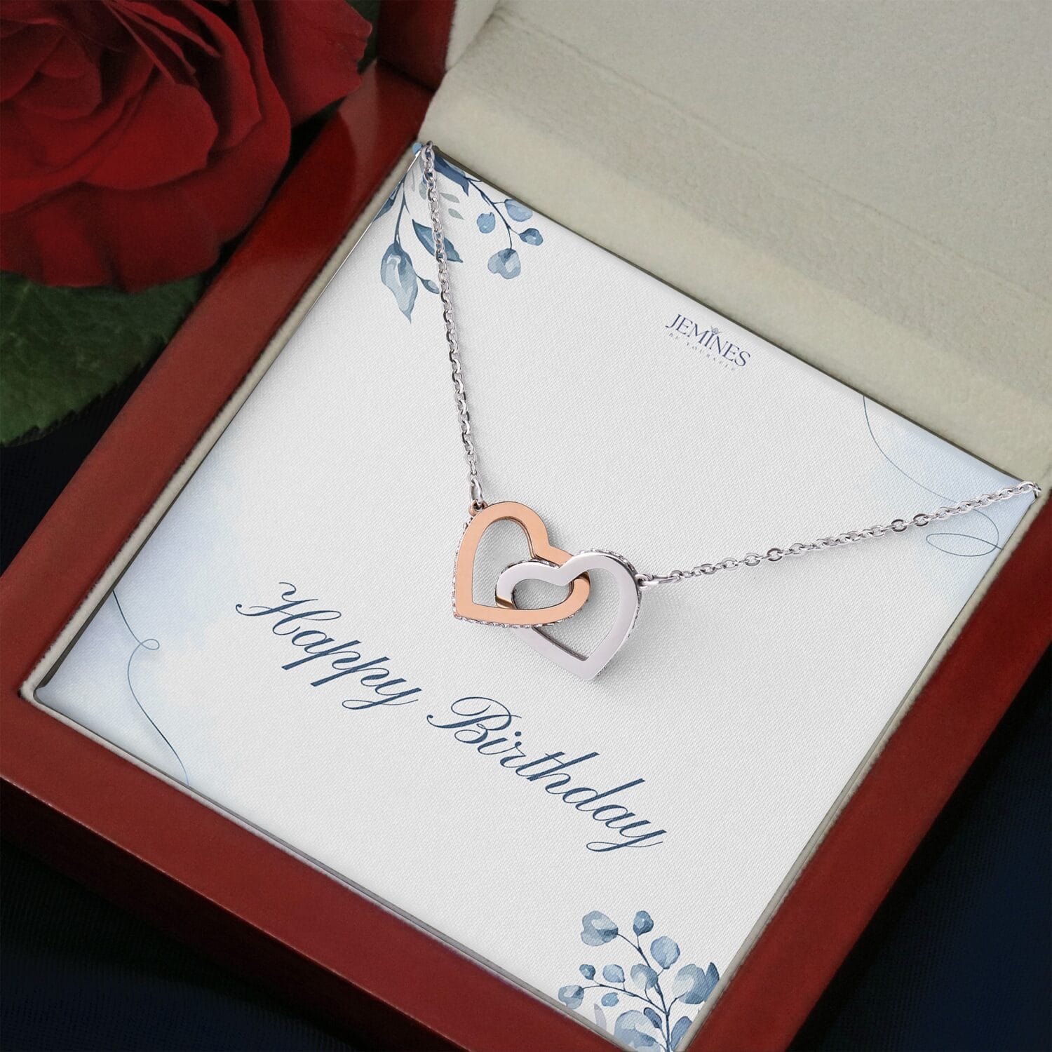 Birthday Interlocking Necklace Elegant Custom Gift - JEMINES